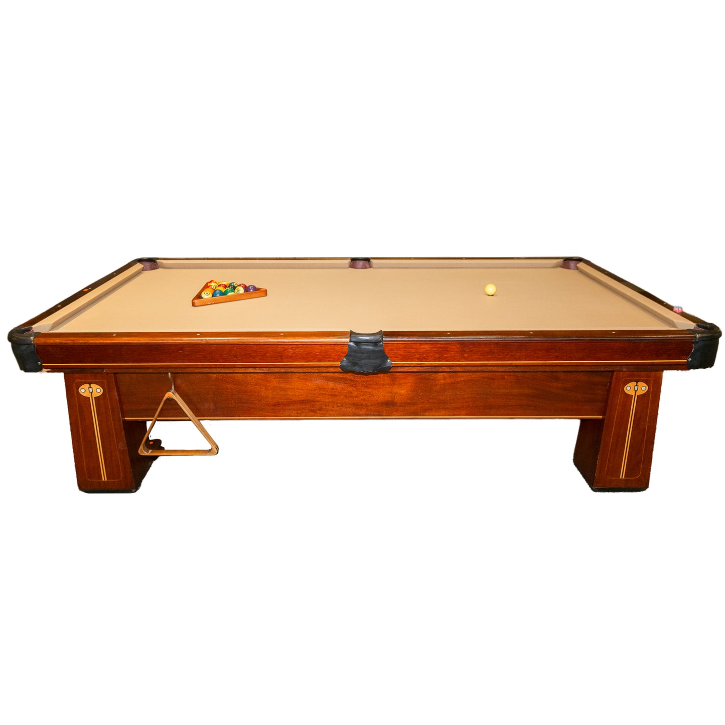 Brunswick Art Deco Mahogany Inlaid Billiard Table