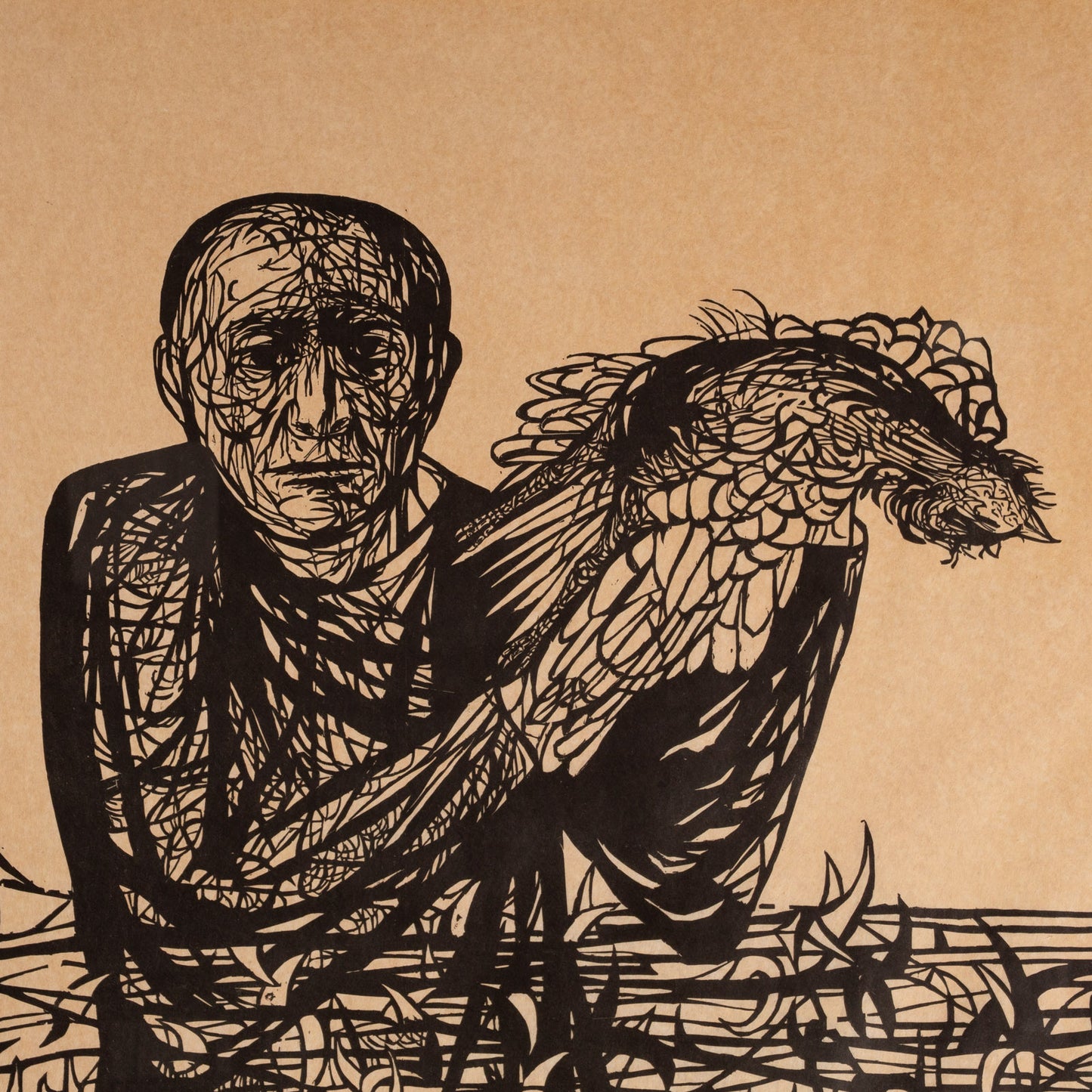 Leonard Baskin. "Man of Peace," woodcut