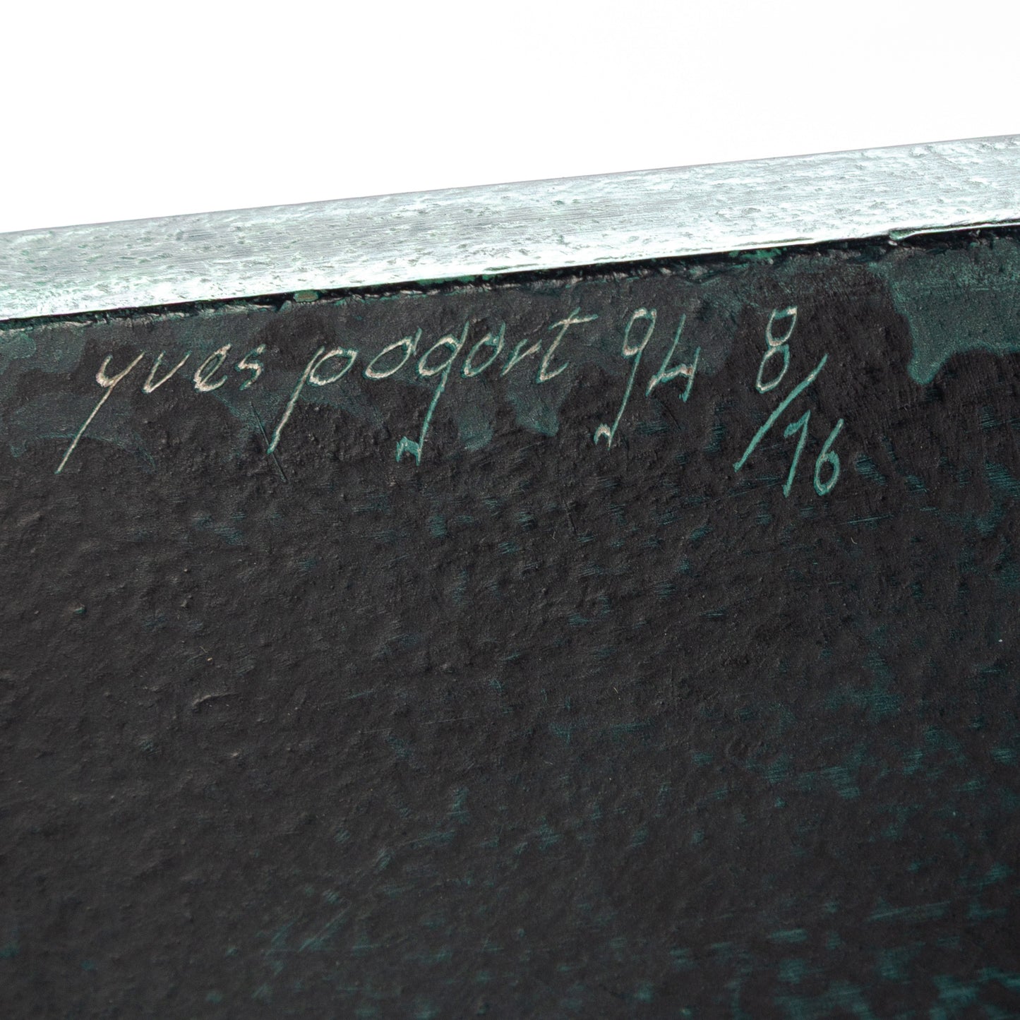 Yves Pagart. Green Sculptural Table, mixed metal
