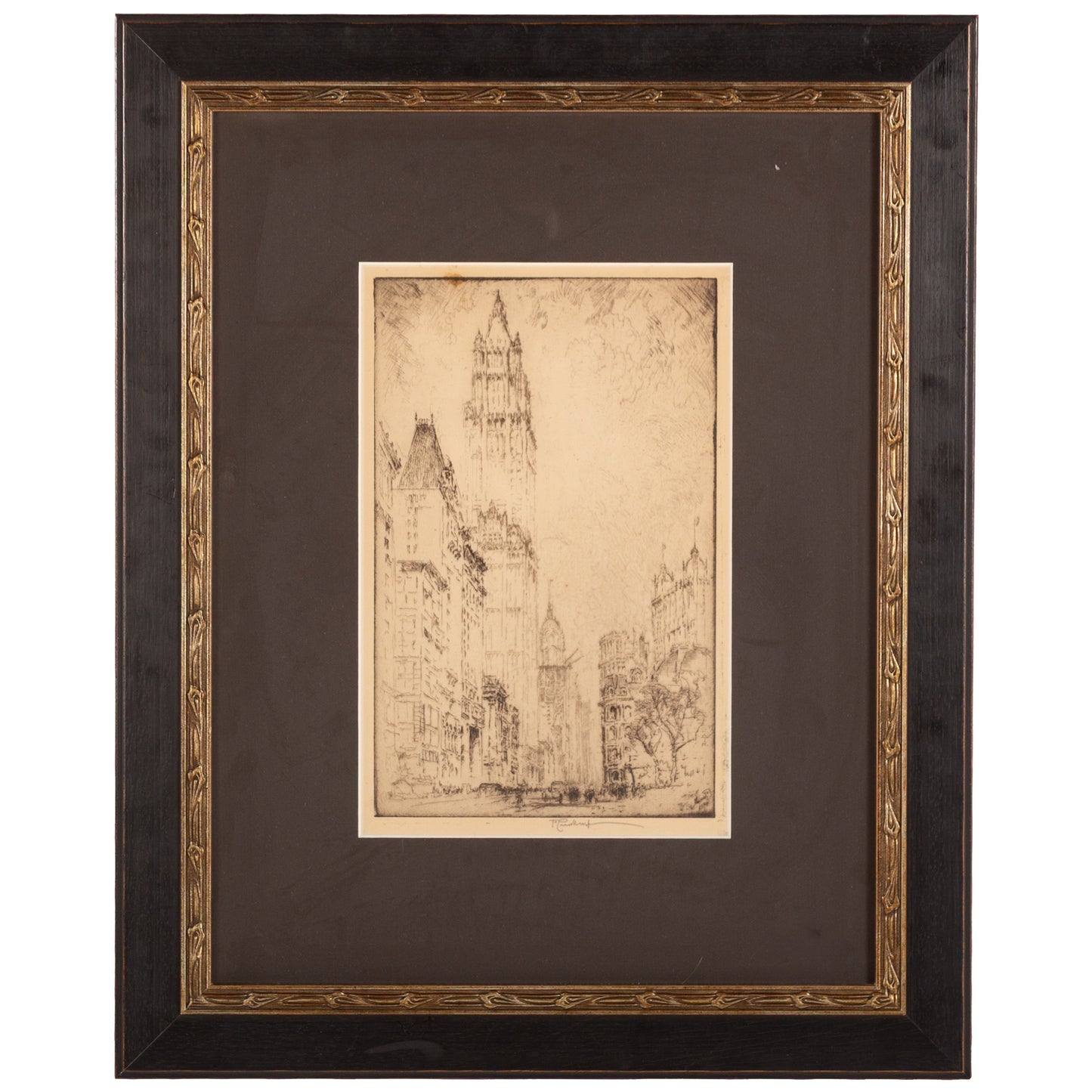 Joseph Pennell. "The Woolworth Building," etching