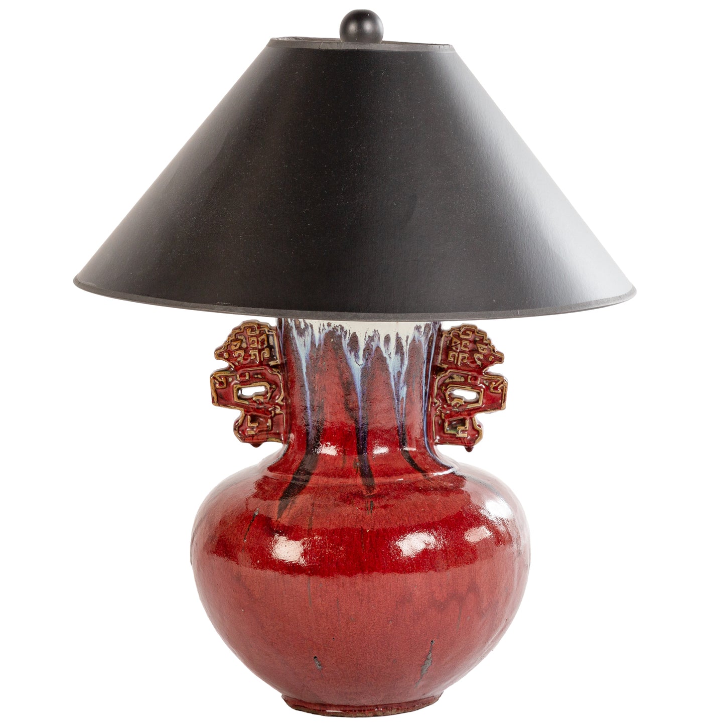 A Chinese Porcelain Flambe Table Lamp