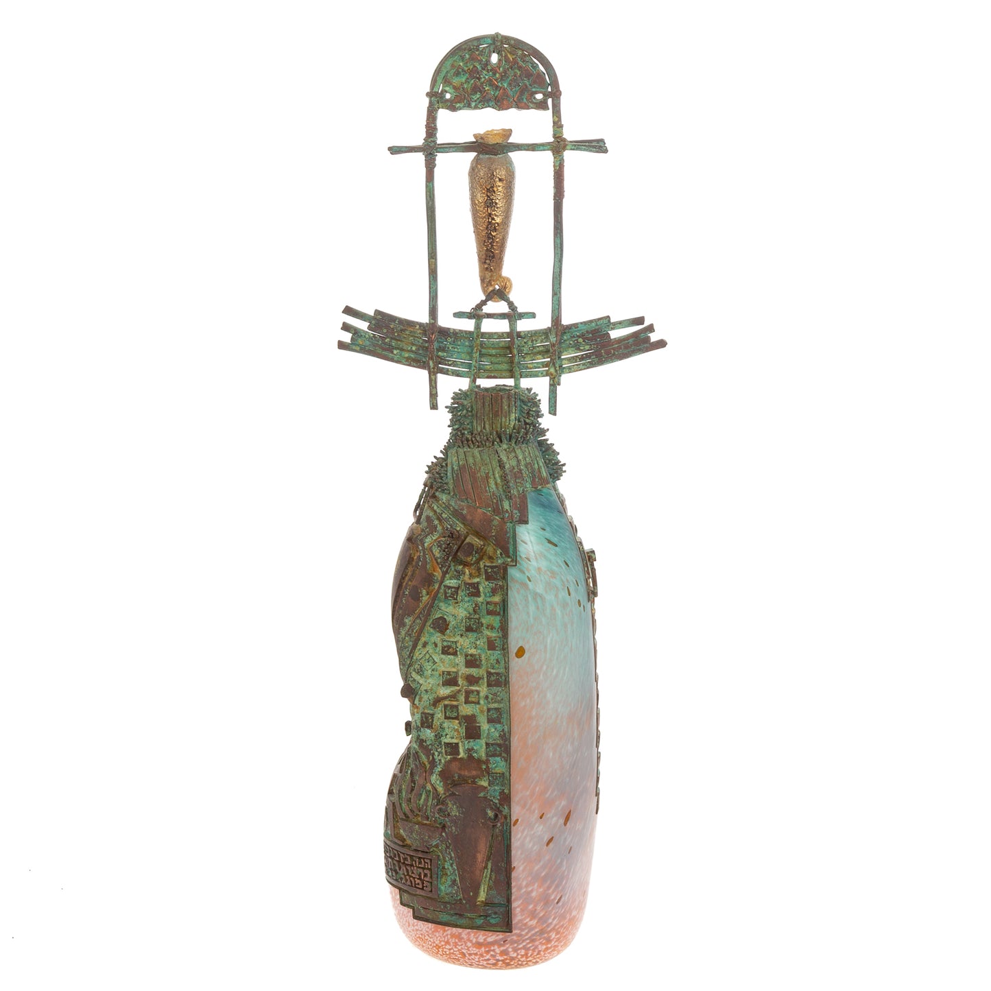 26" David Lewin Bronze & Glass Sculptural Vase