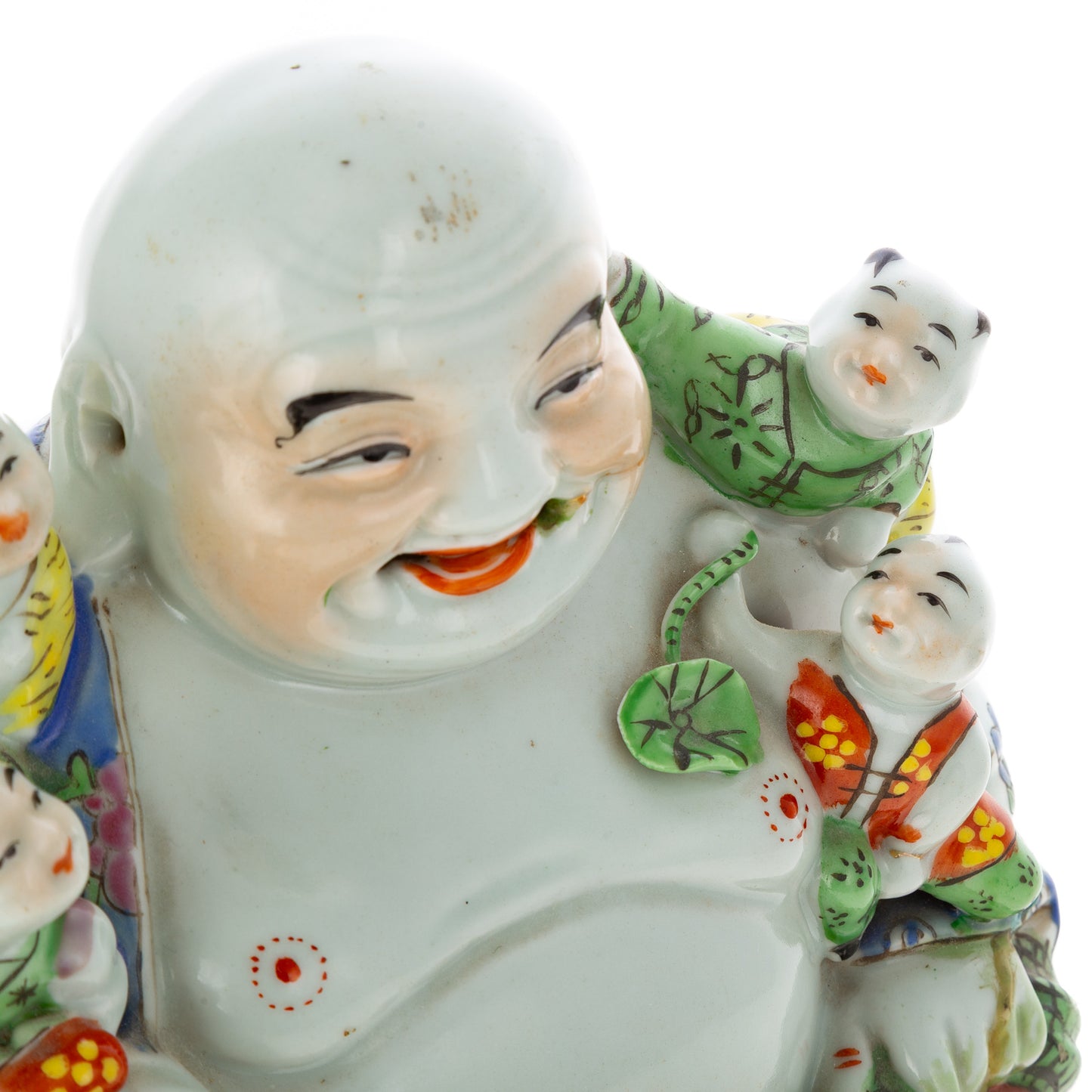 A Chinese Famille Rose Budai with Children