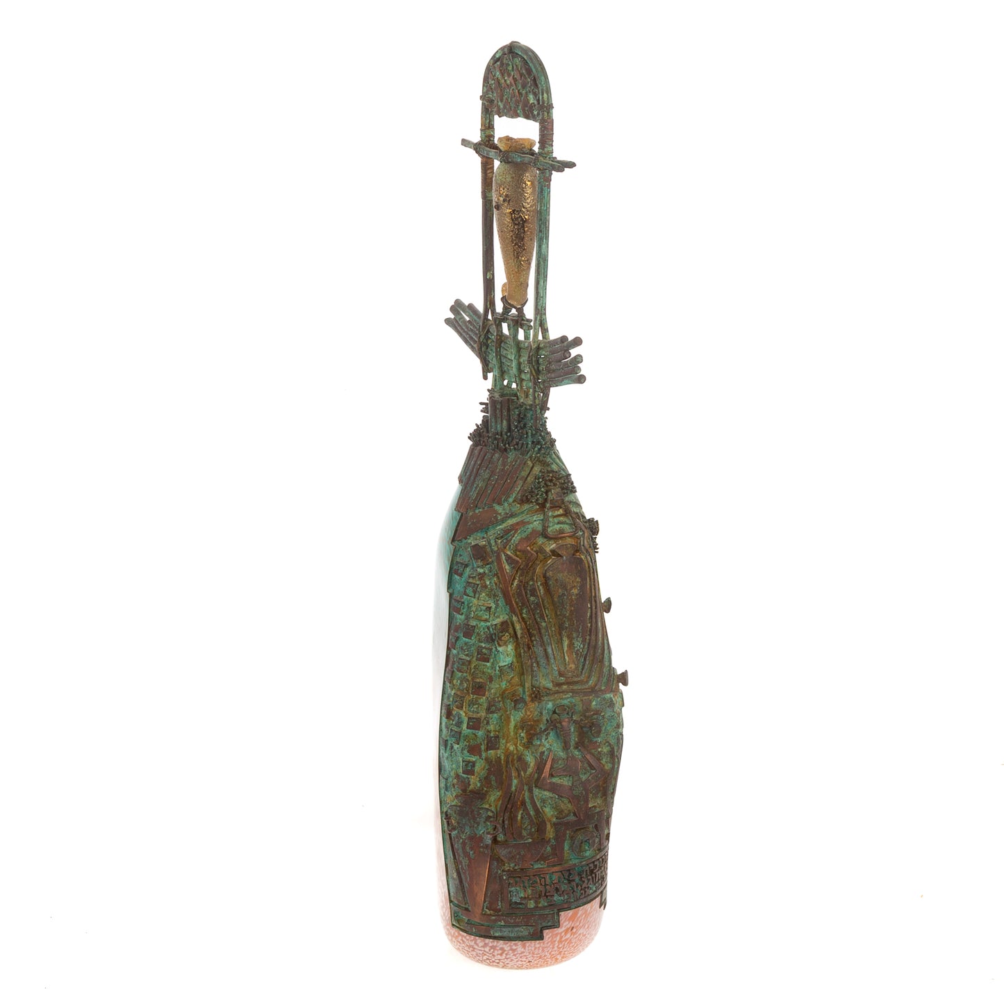 26" David Lewin Bronze & Glass Sculptural Vase