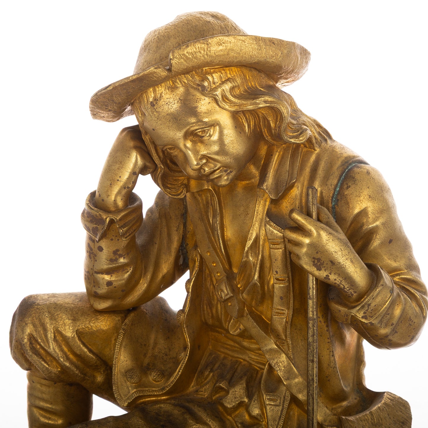 A French Gilt Bronze Figural Mantel Clock