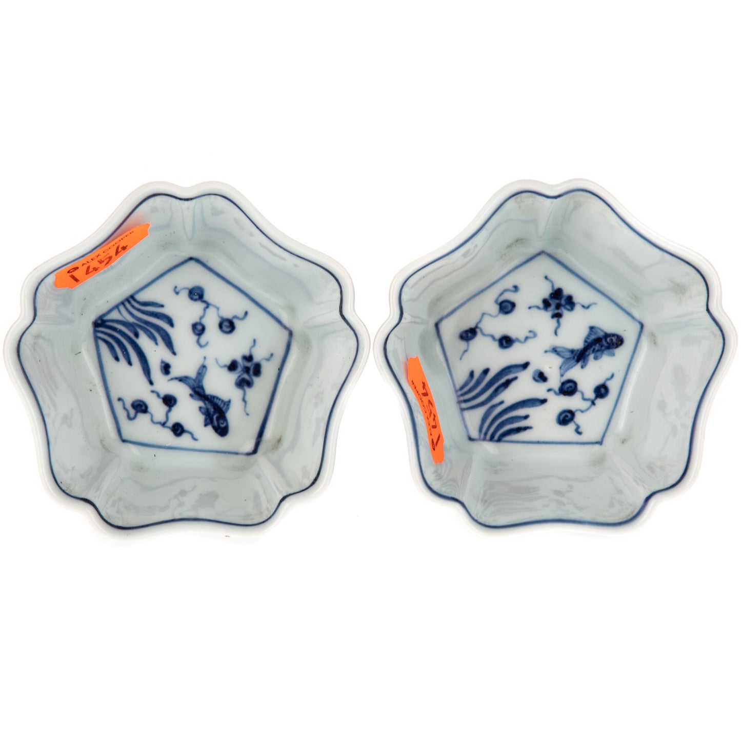 A Pair of Chinese Blue & White Porcelain Tea Bowls