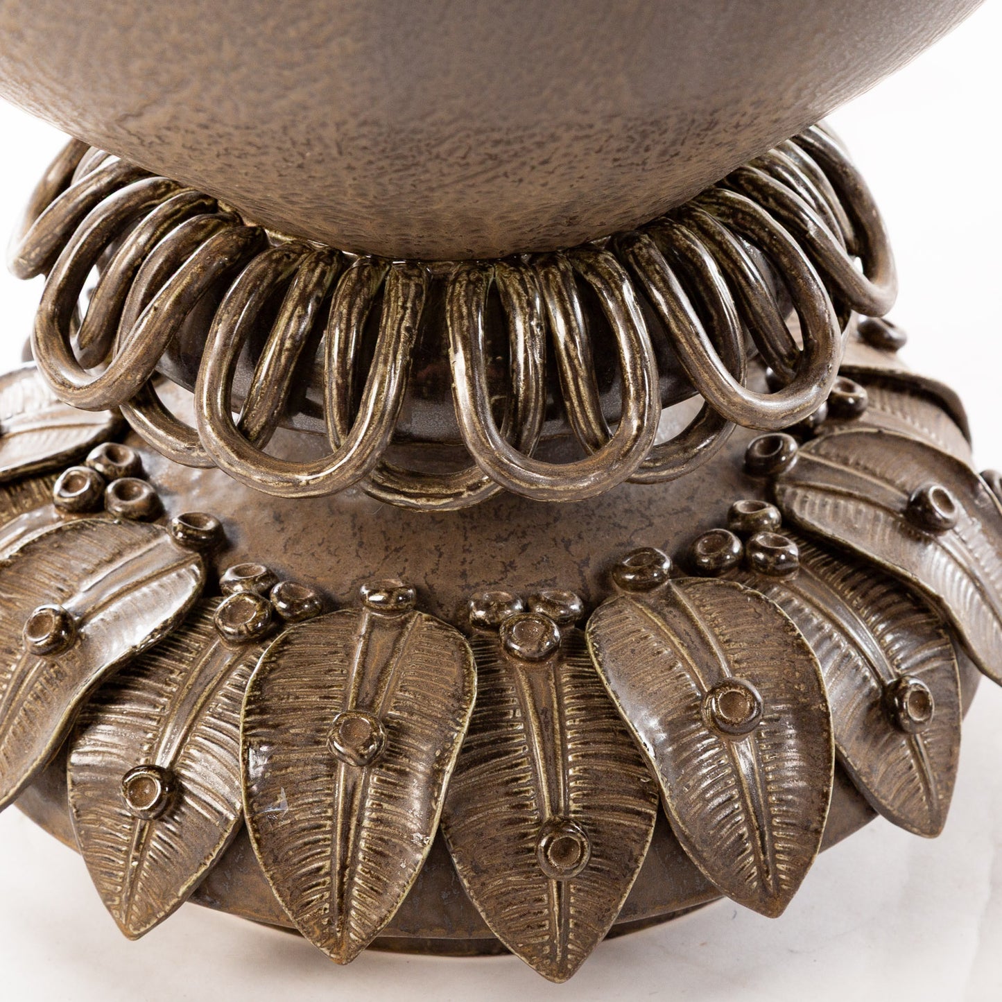 A Pair of Barry Dixon for Arteriors Foliage Urn La