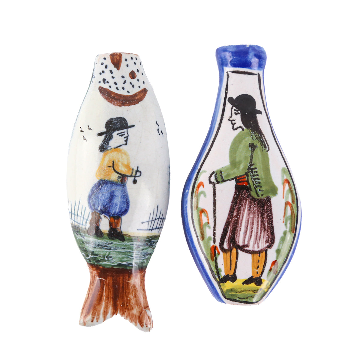 Eight Early Quimper Snuff Bottles