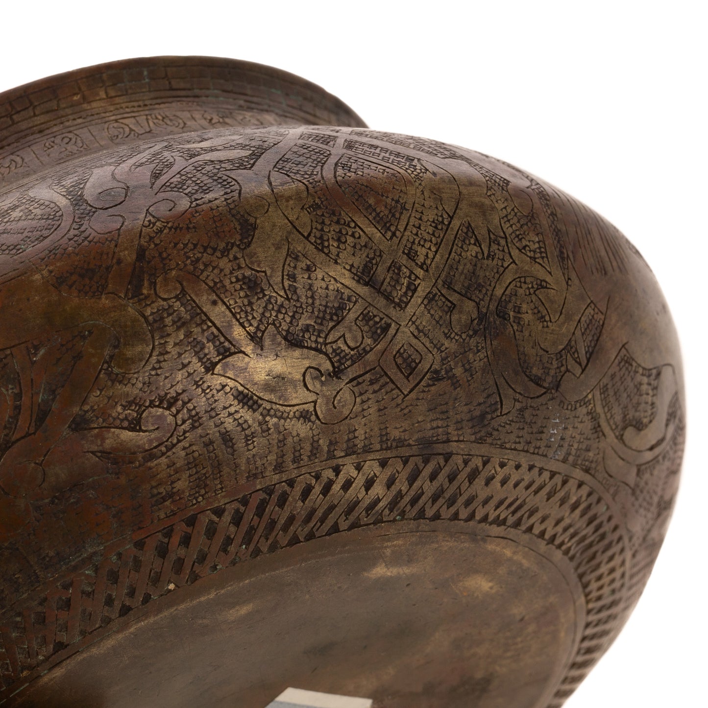 A Bronze Peruvian Etched Vessel
