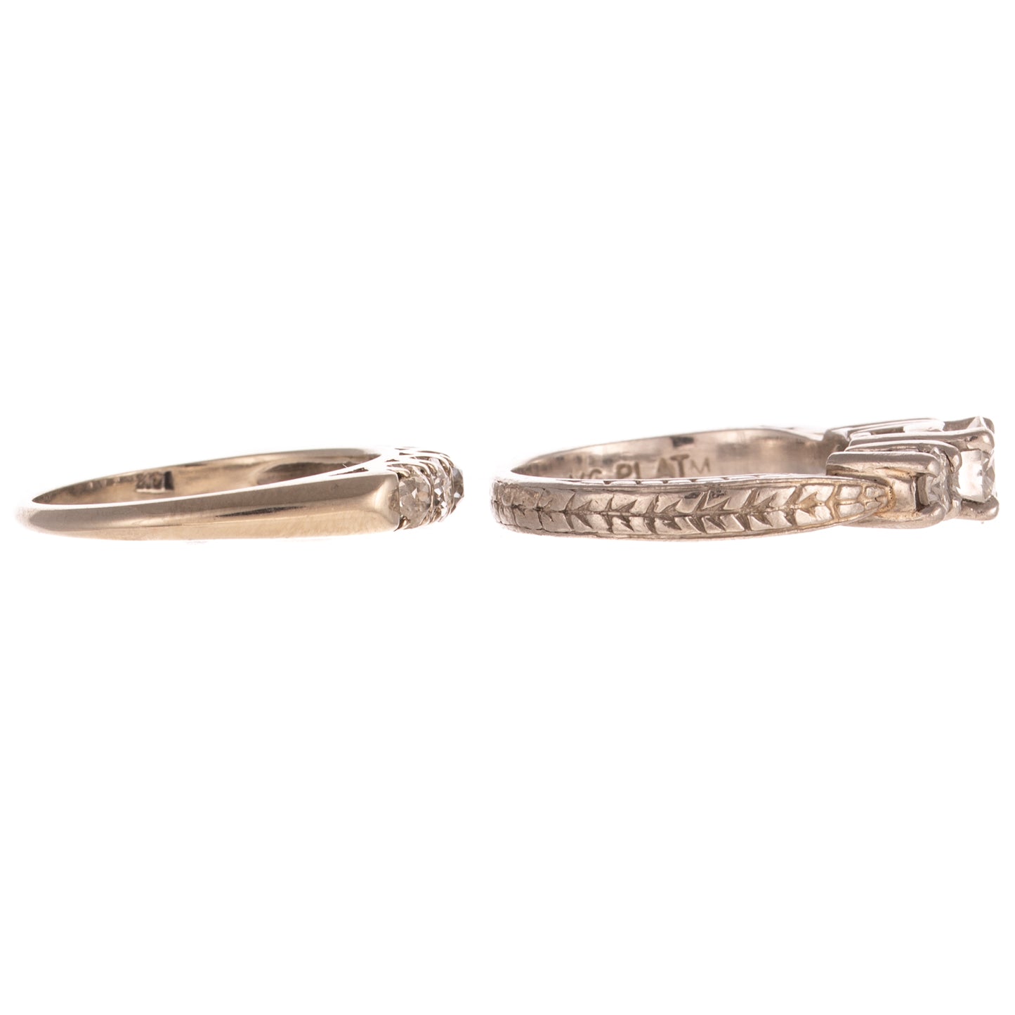 A Diamond Wedding Set in Platinum & 14K