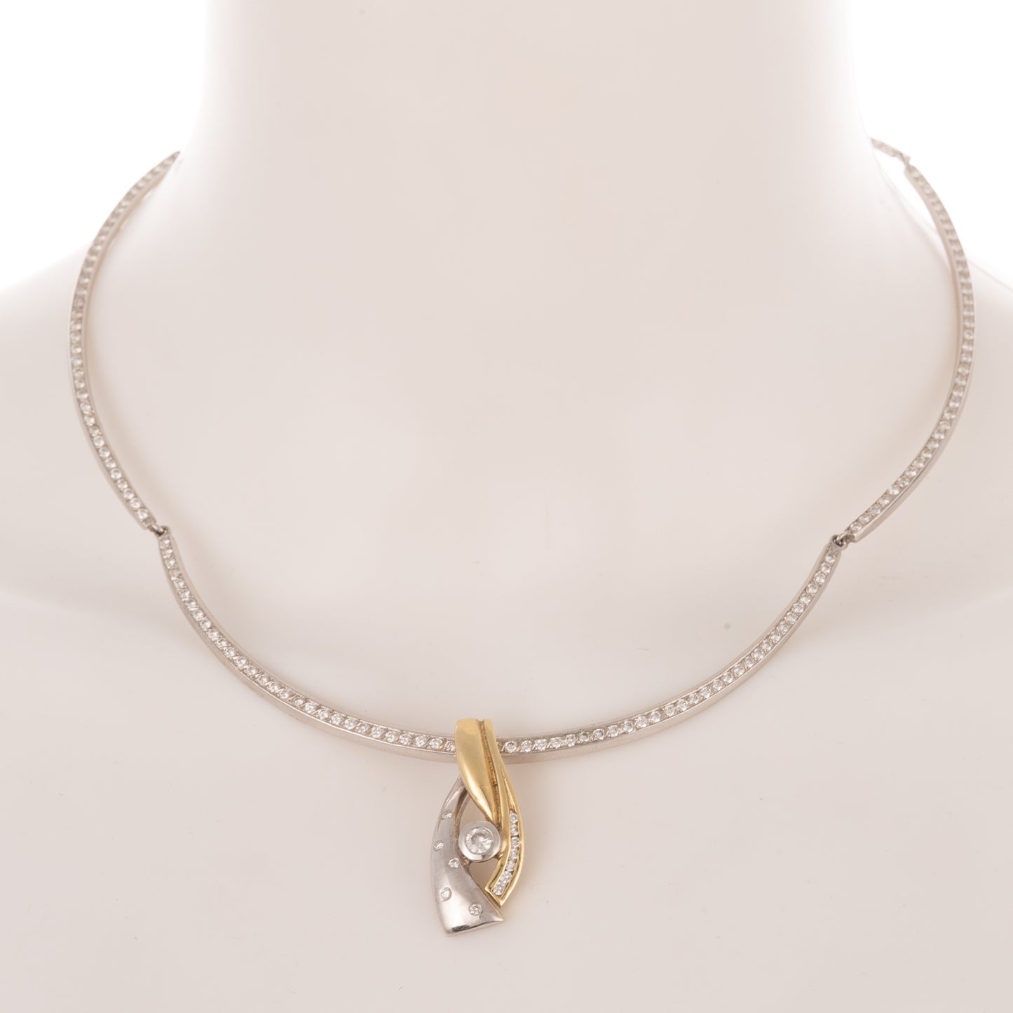A Diamond Collar & Slide Pendant in 14K