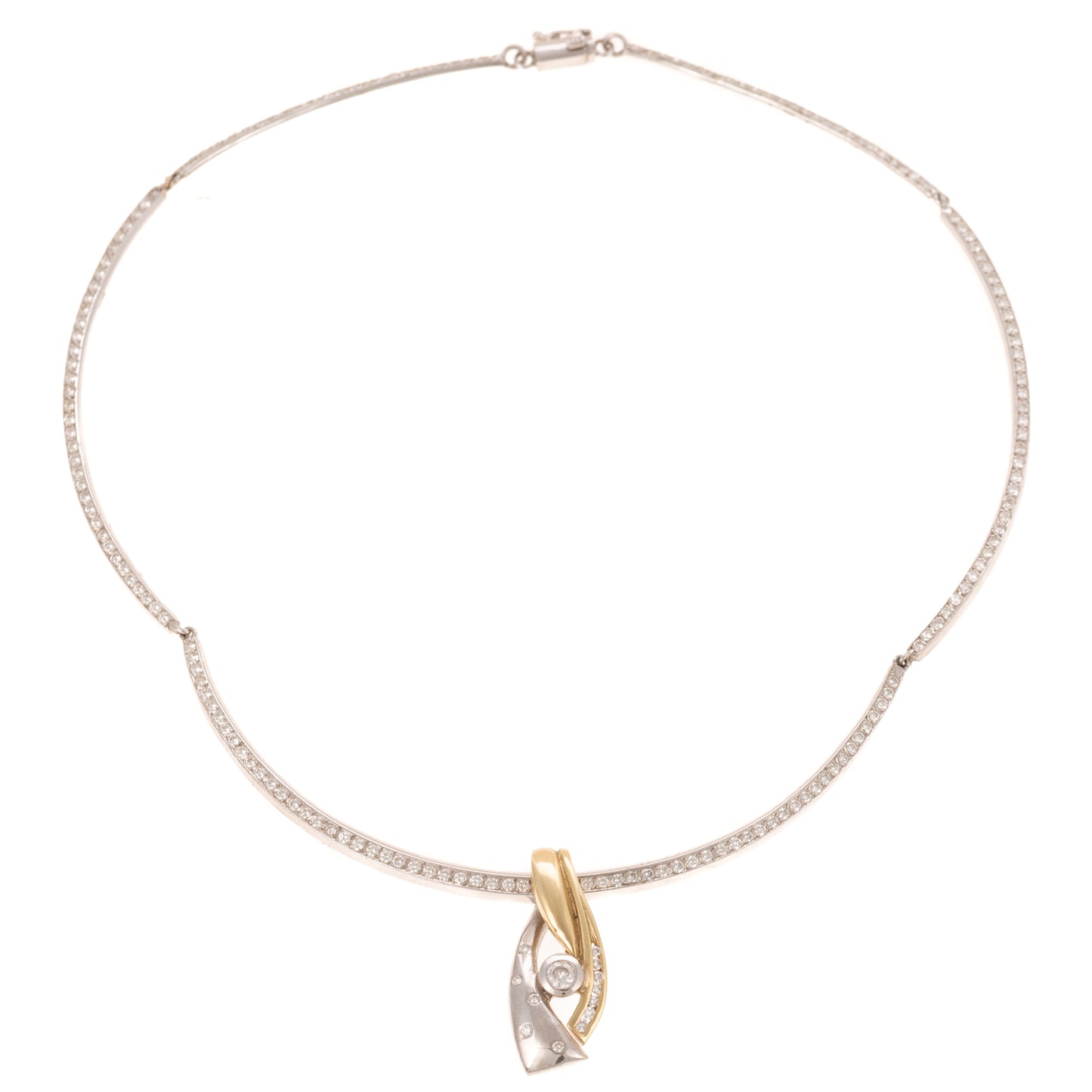 A Diamond Collar & Slide Pendant in 14K