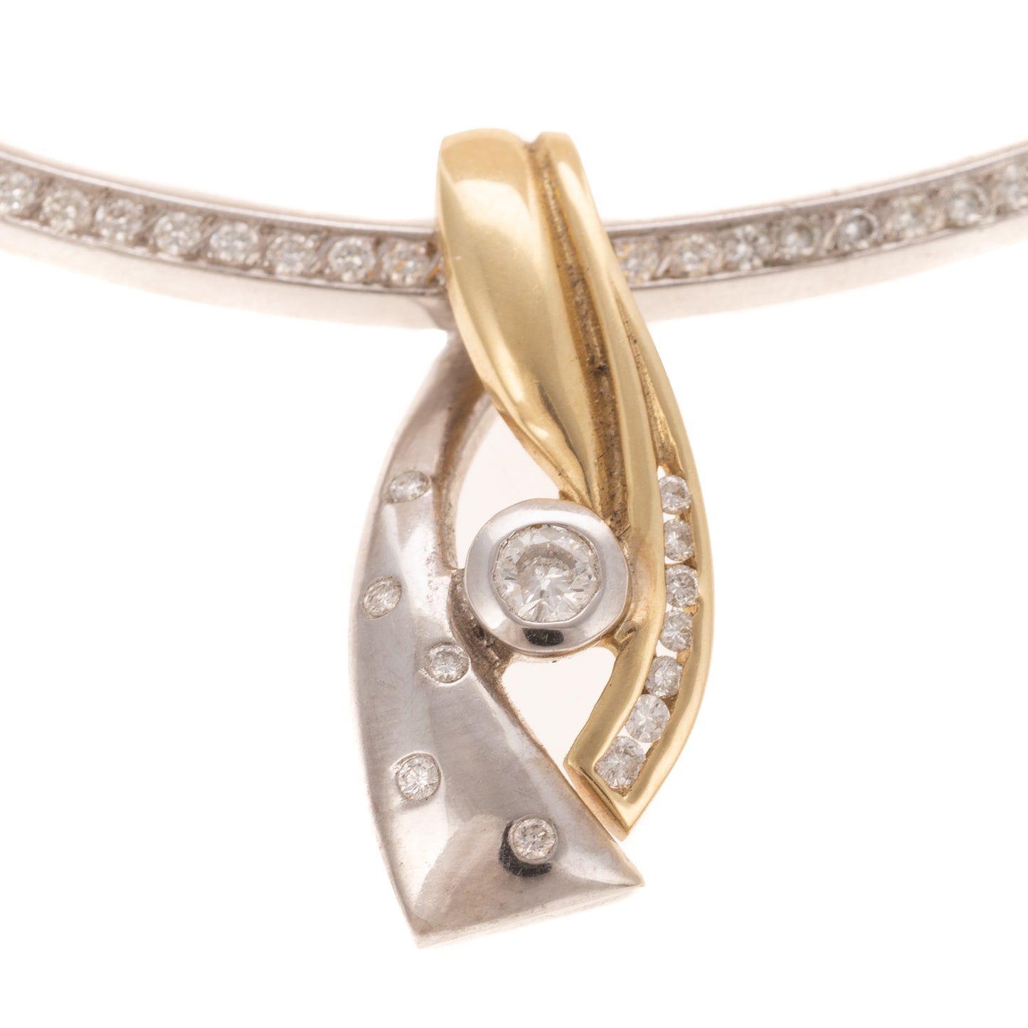 A Diamond Collar & Slide Pendant in 14K