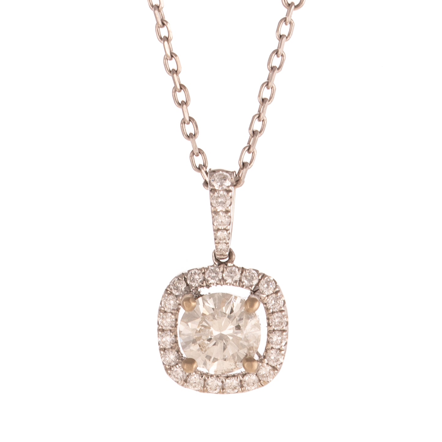 A 0.80 ct Diamond Pendant & Station Necklace in 18K