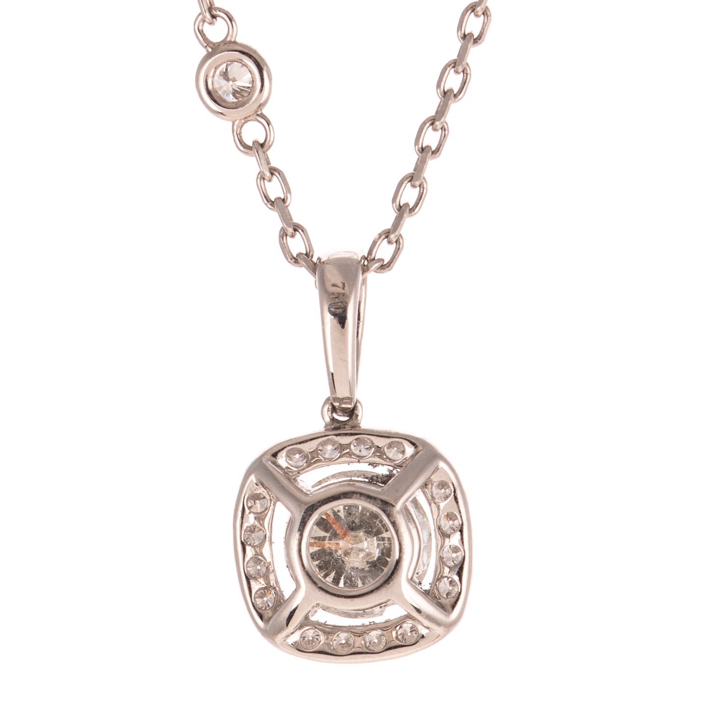 A 0.80 ct Diamond Pendant & Station Necklace in 18K