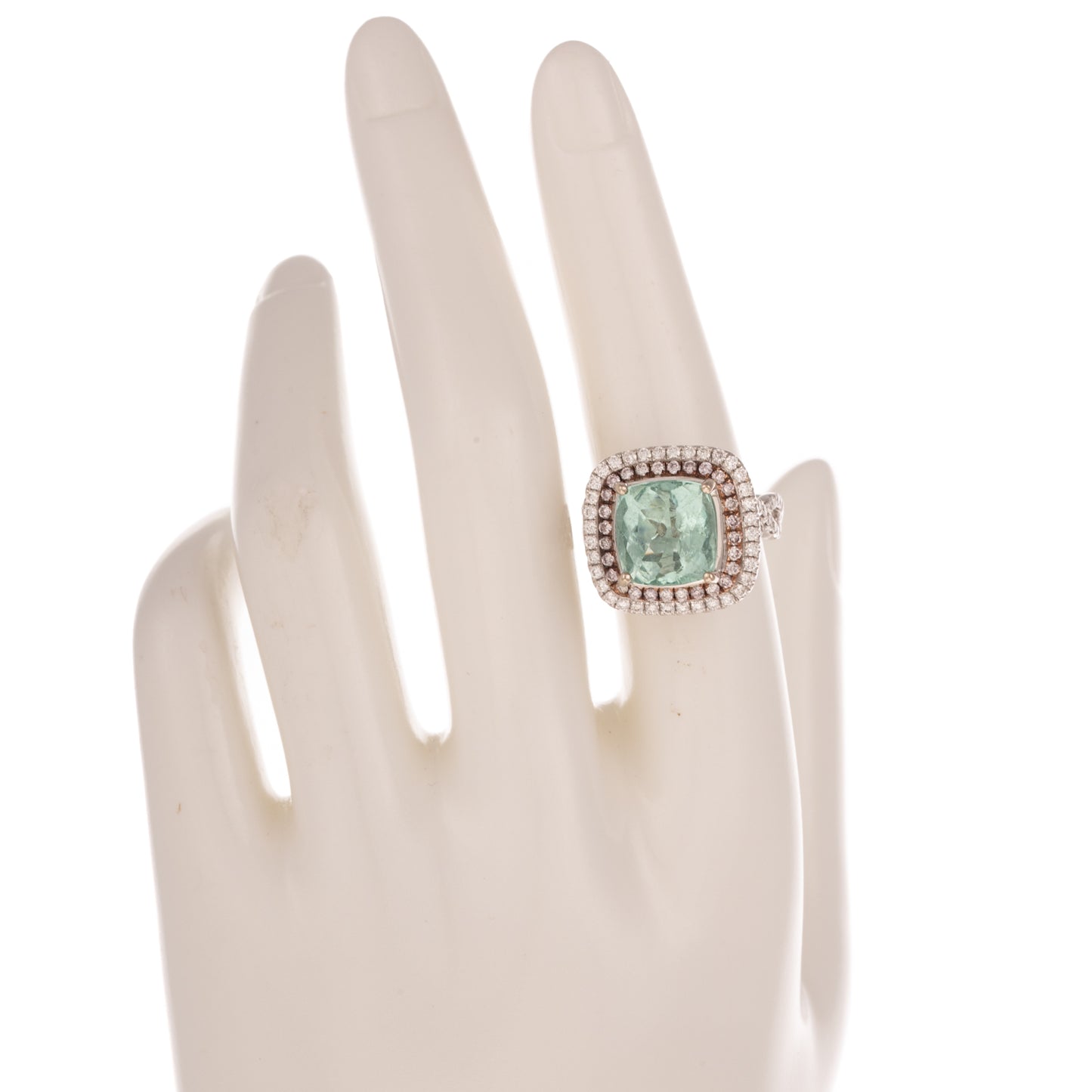 A 5.39 ct GIA Paraíba Tourmaline & Diamond Ring in 18K