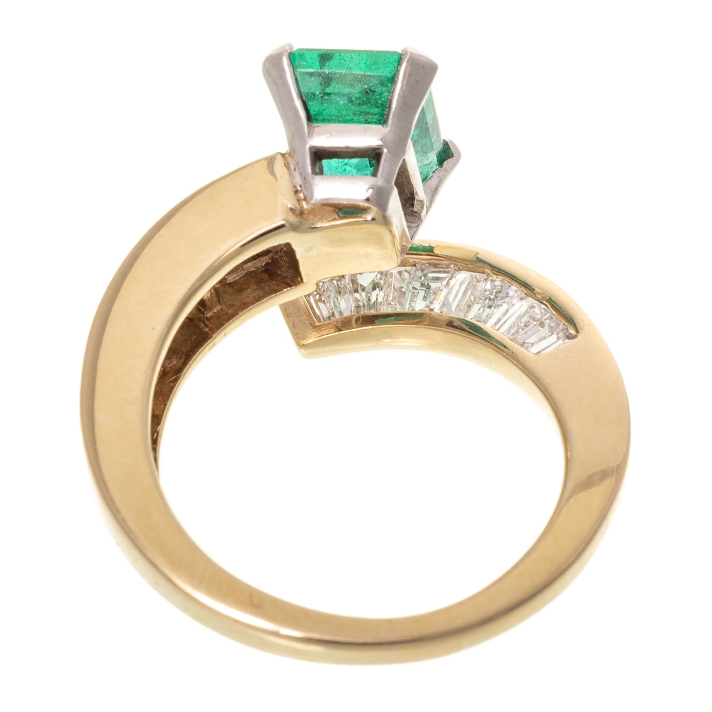 A 2.50 ct Emerald & Baguette Diamond Ring in 14K
