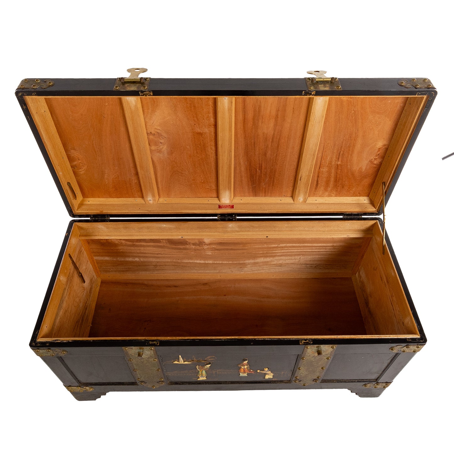 Majestic Company Asian Lacquered & Brass Trunk