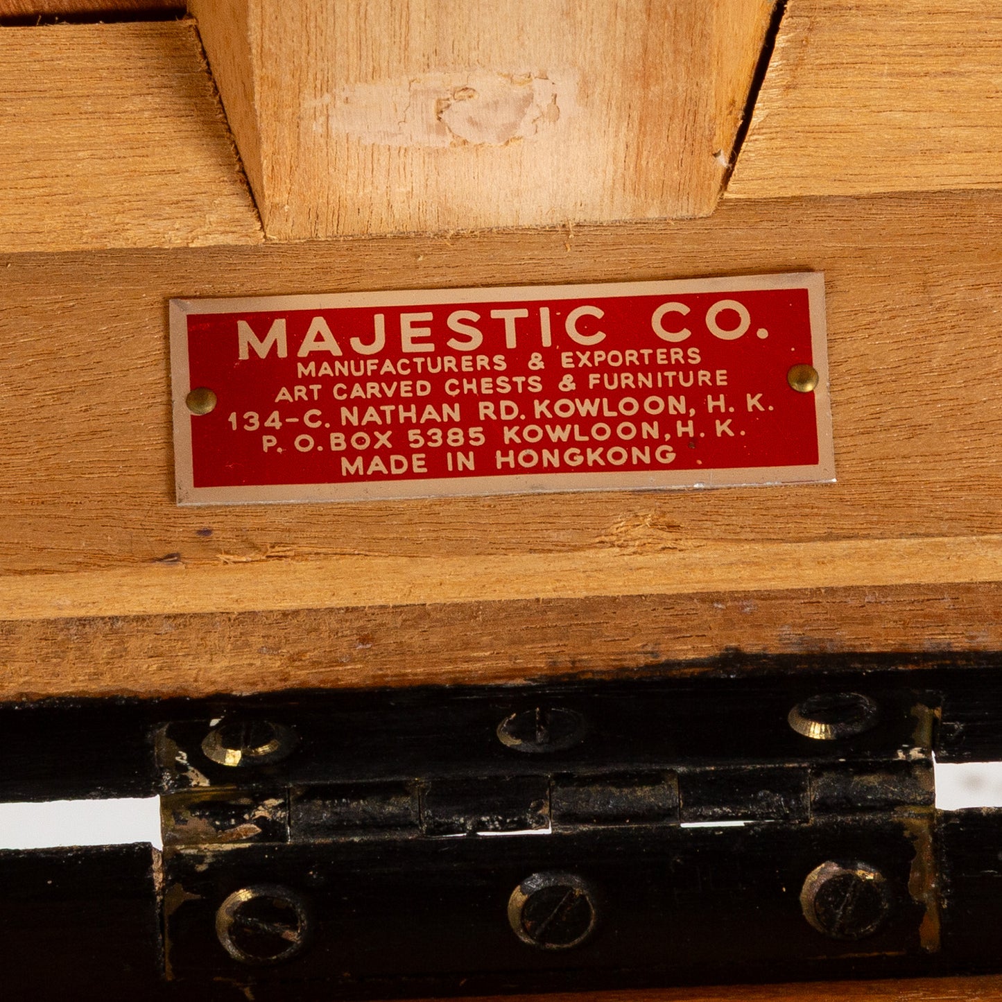 Majestic Company Asian Lacquered & Brass Trunk