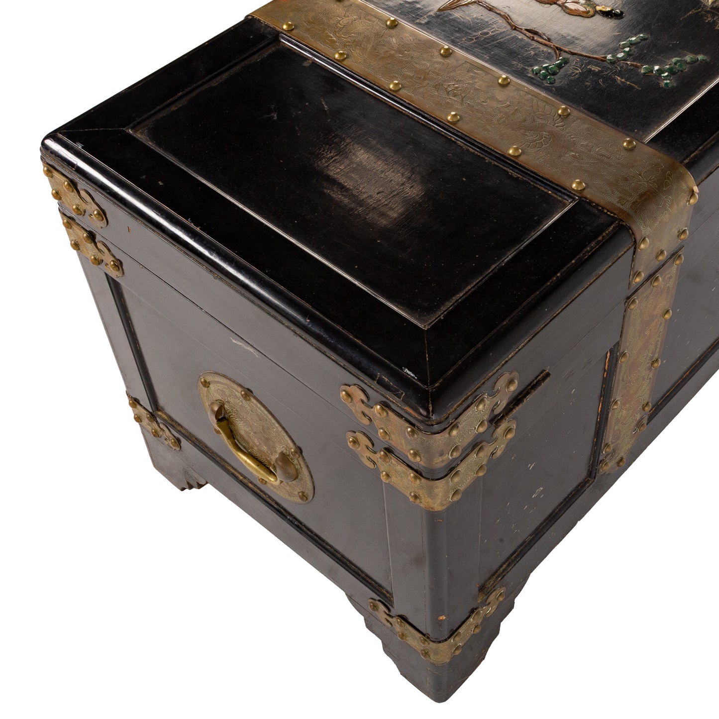 Majestic Company Asian Lacquered & Brass Trunk