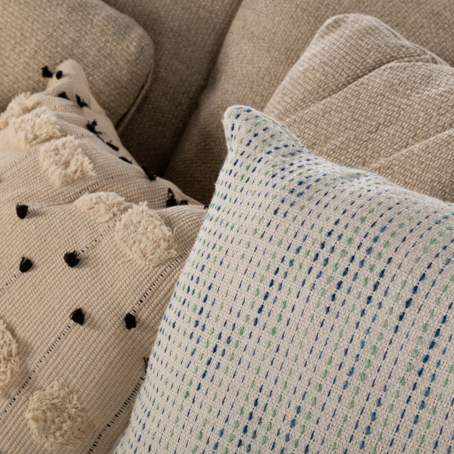 Crate & Barrel Upholstered Sofa & Ottoman