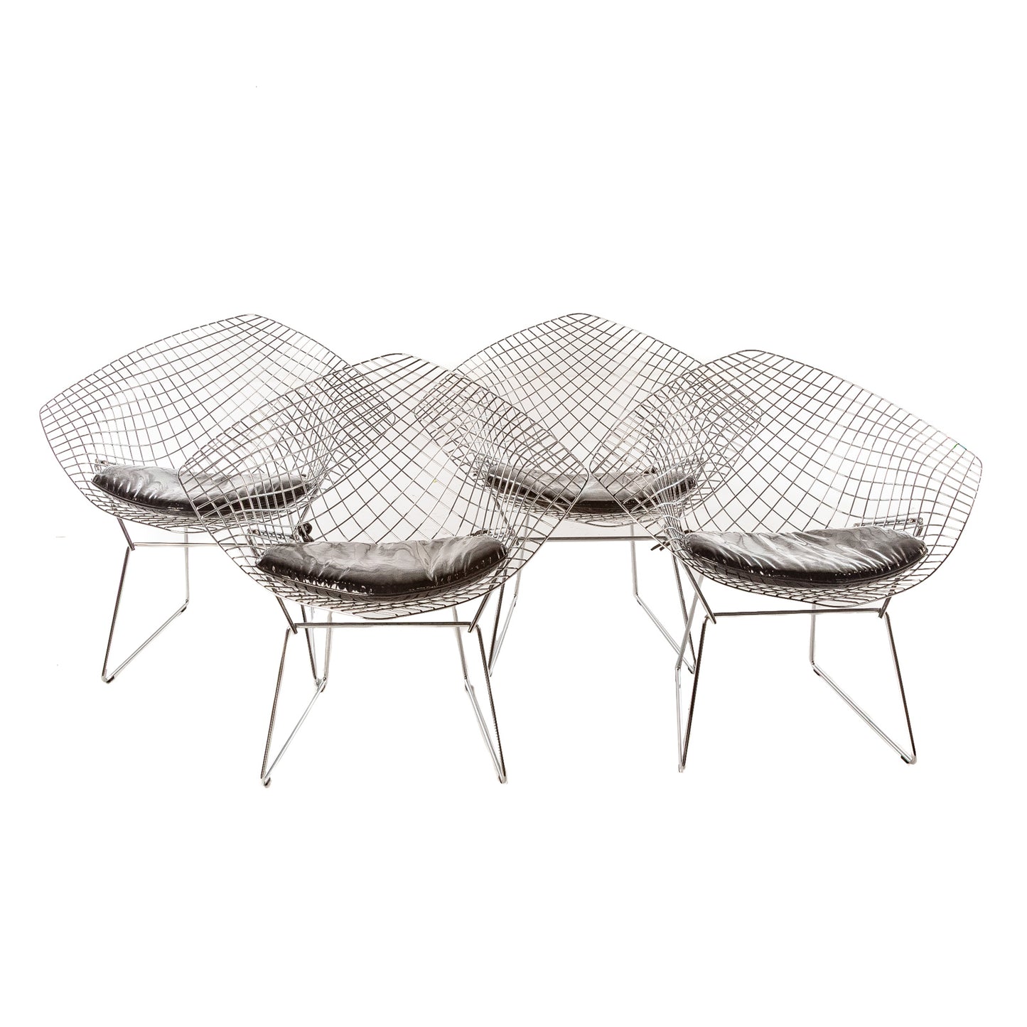 Four Harry Bertoia Diamond Chairs by Knoll