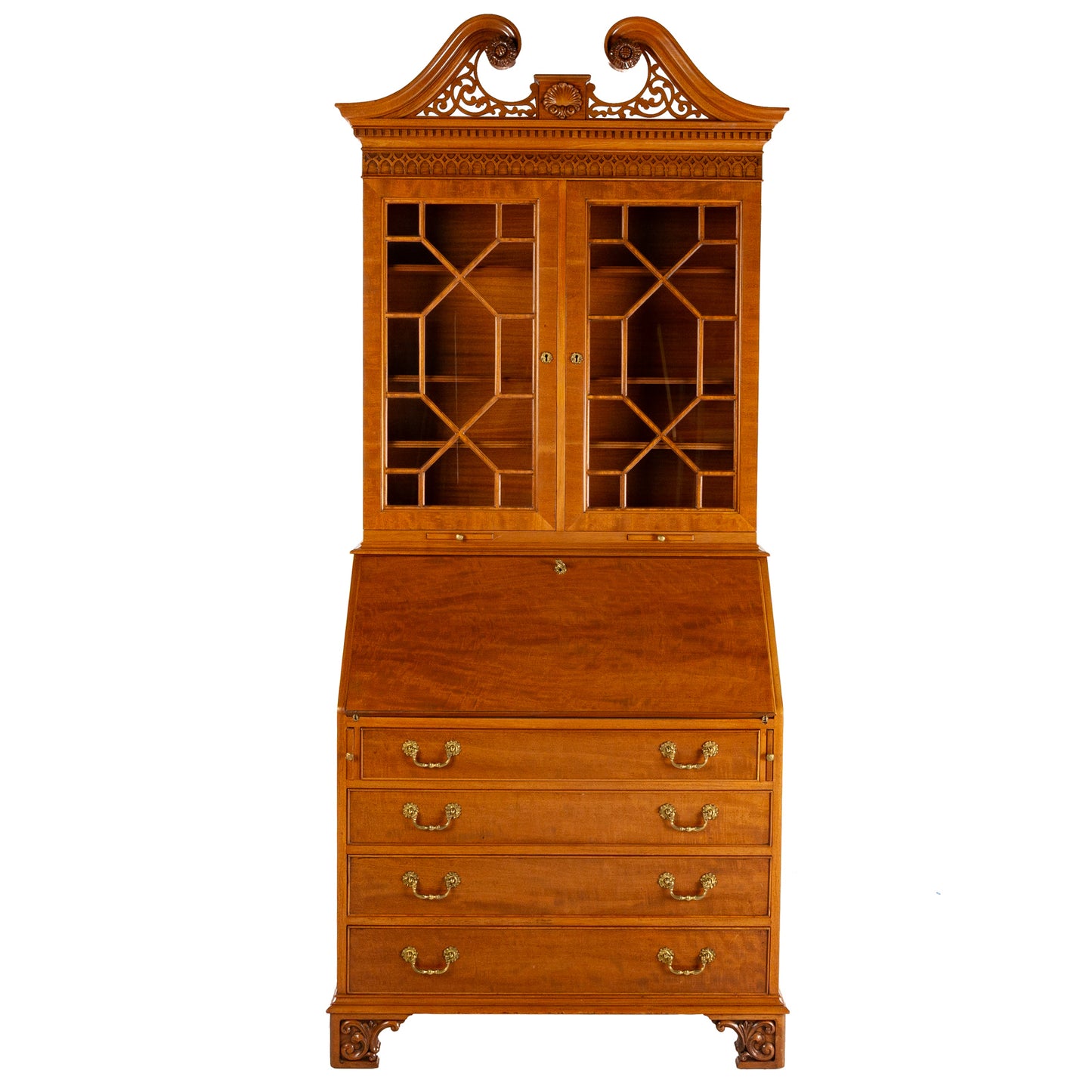 George III Style Mahogany Secretary Book Case