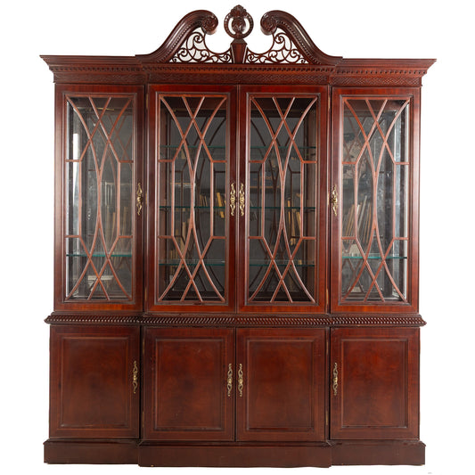 Bernhardt Mahogany Chippendale Style Breakfront