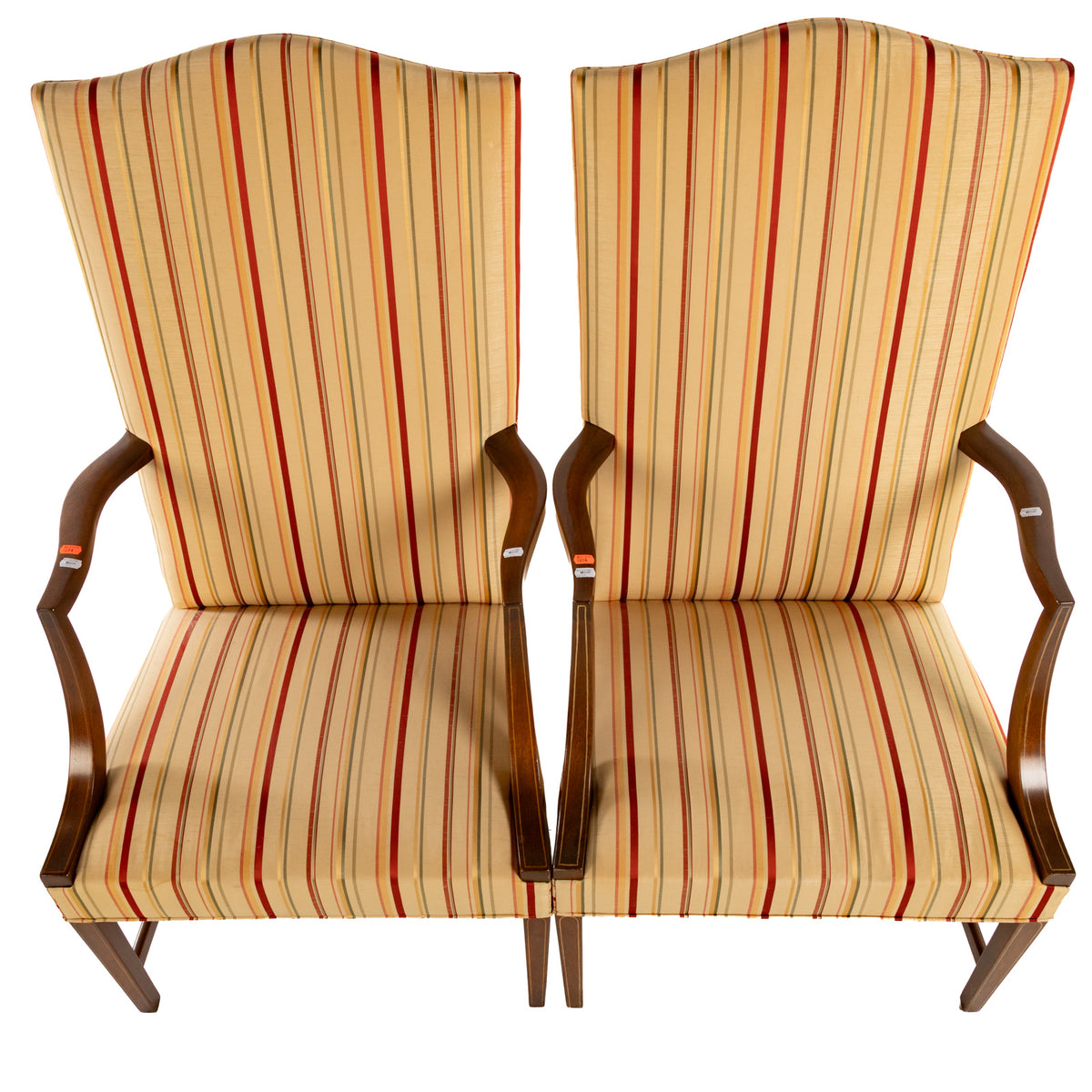 A Pair of Federal Style Mahogany Lolling Armchairs