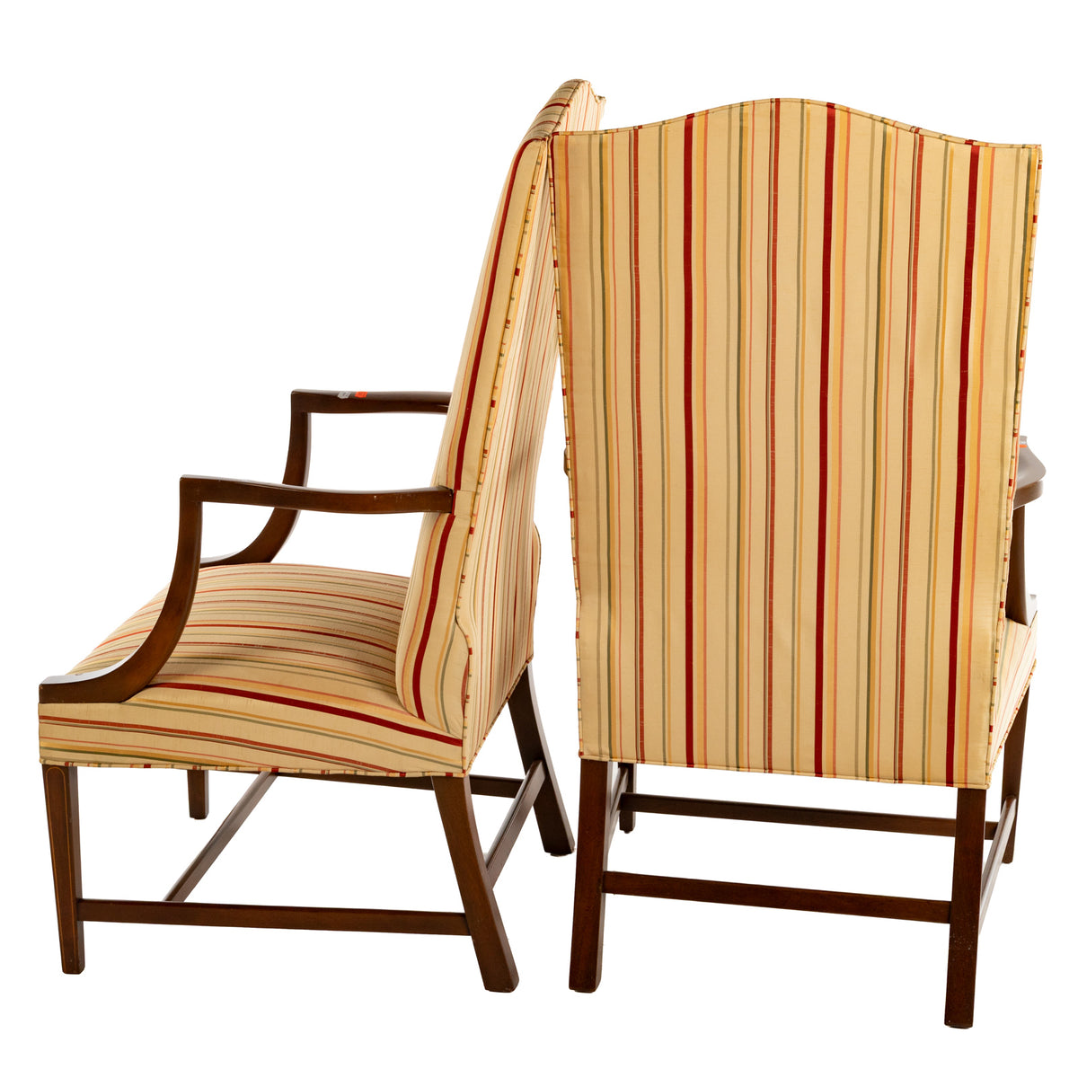 A Pair of Federal Style Mahogany Lolling Armchairs