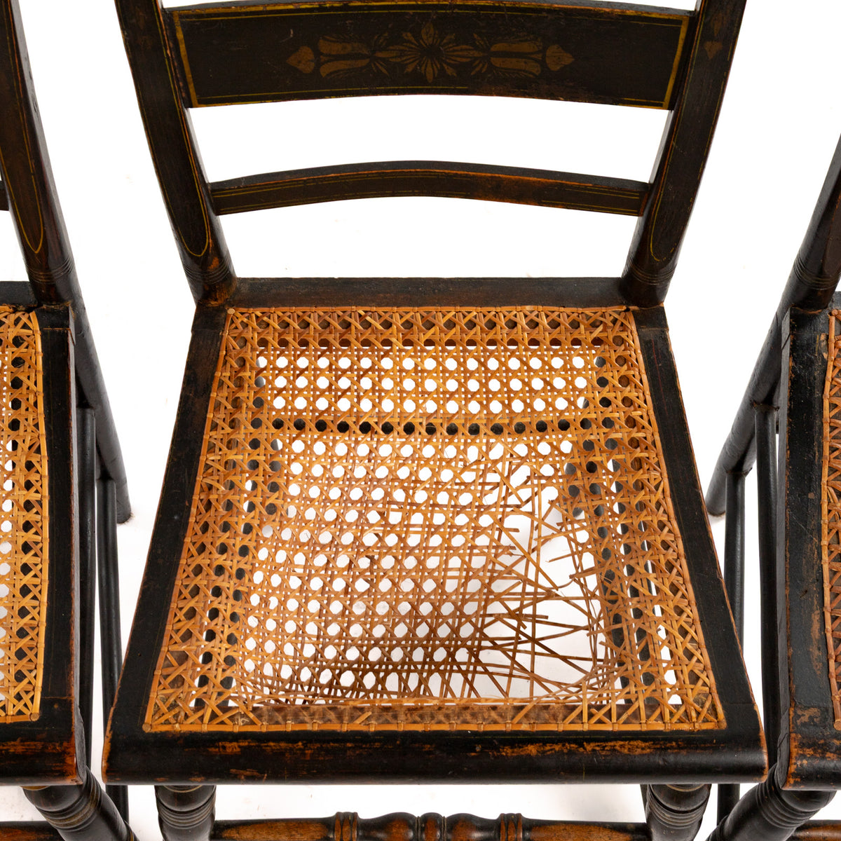 Set of Four 19th c. Stenciled Hitchcock Chairs