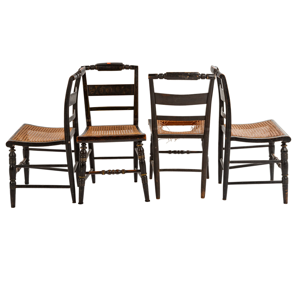 Set of Four 19th c. Stenciled Hitchcock Chairs