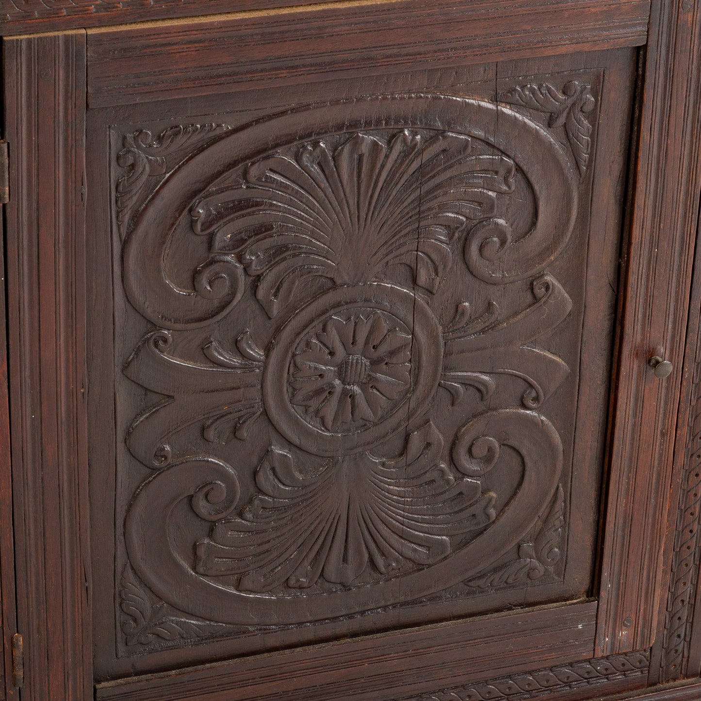 English Vernacular Carved Hanging Corner Cabinet