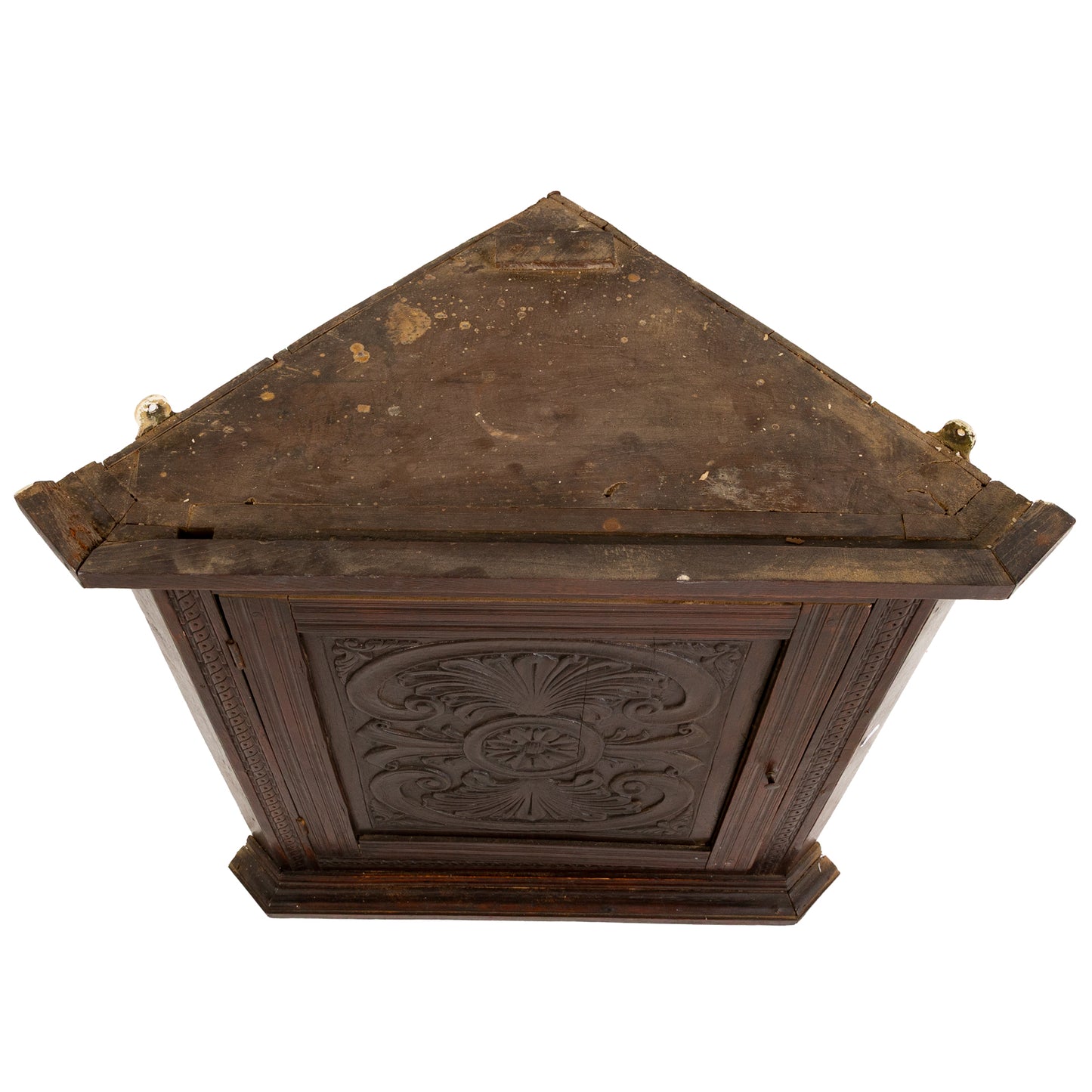 English Vernacular Carved Hanging Corner Cabinet