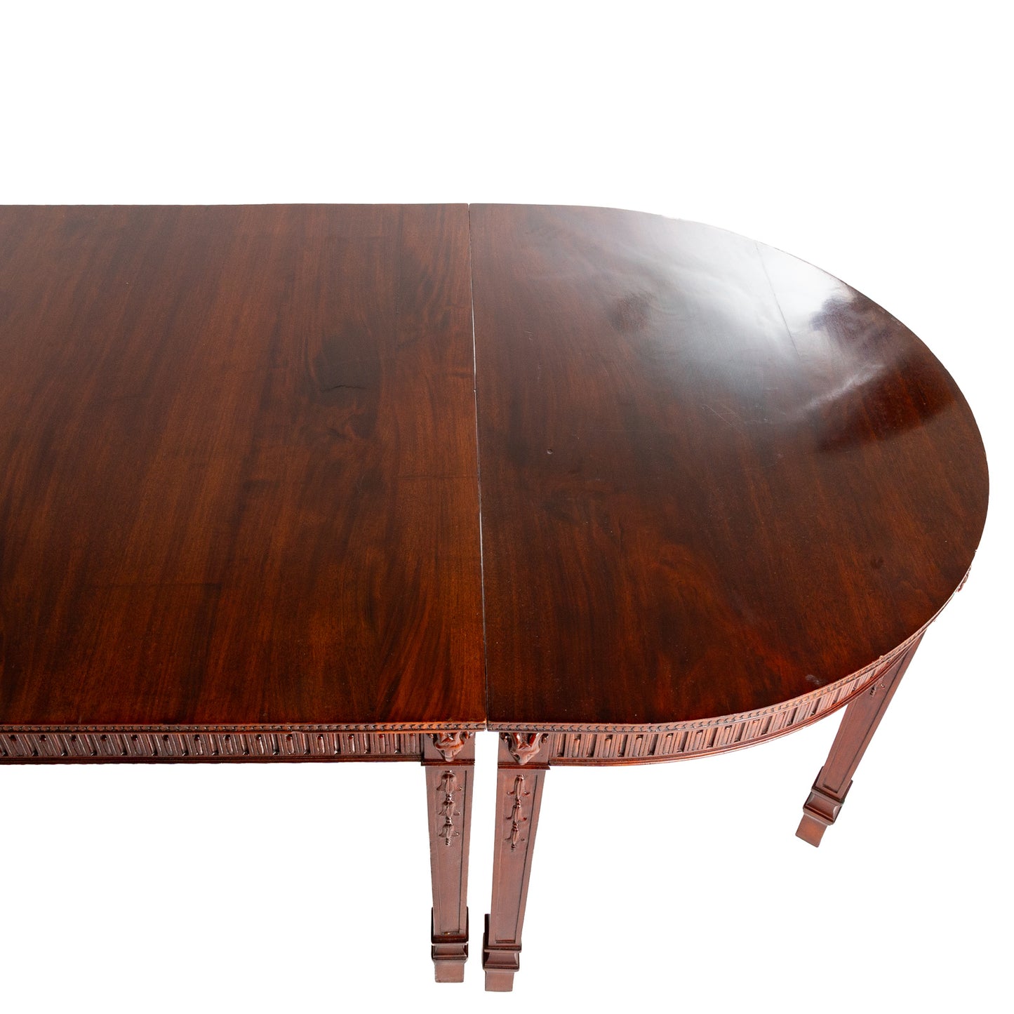 Hepplewhite Style Three Part Mahogany Dining Table