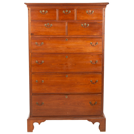 American Vernacular Walnut Tall Chest