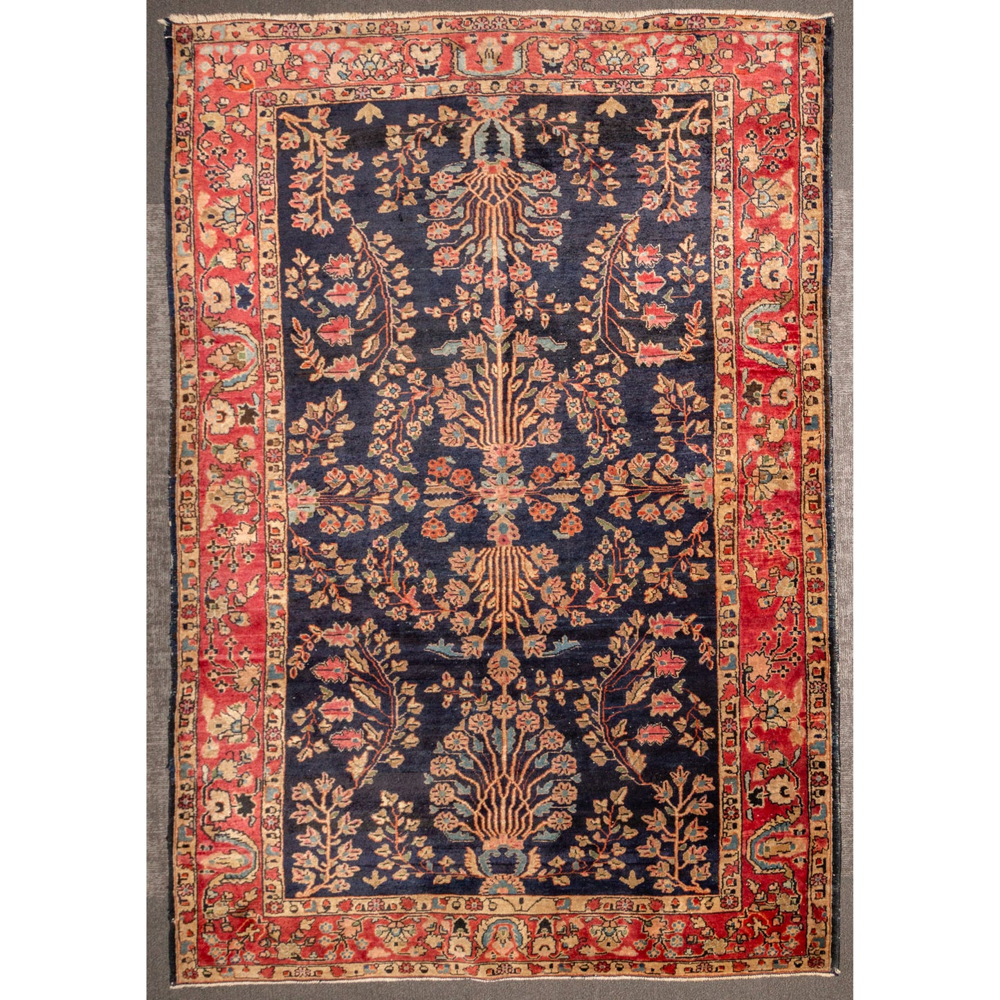Antique Sarouk Rug, Persia, 4.3 x 6.4