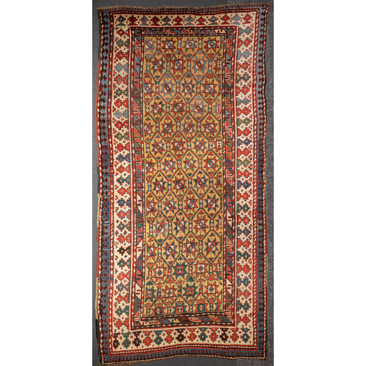 Antique Kazak Rug, Caucasus, 4.1 x 8.7