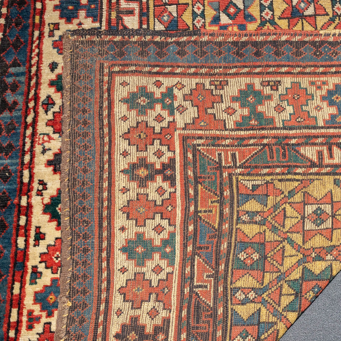 Antique Kazak Rug, Caucasus, 4.1 x 8.7