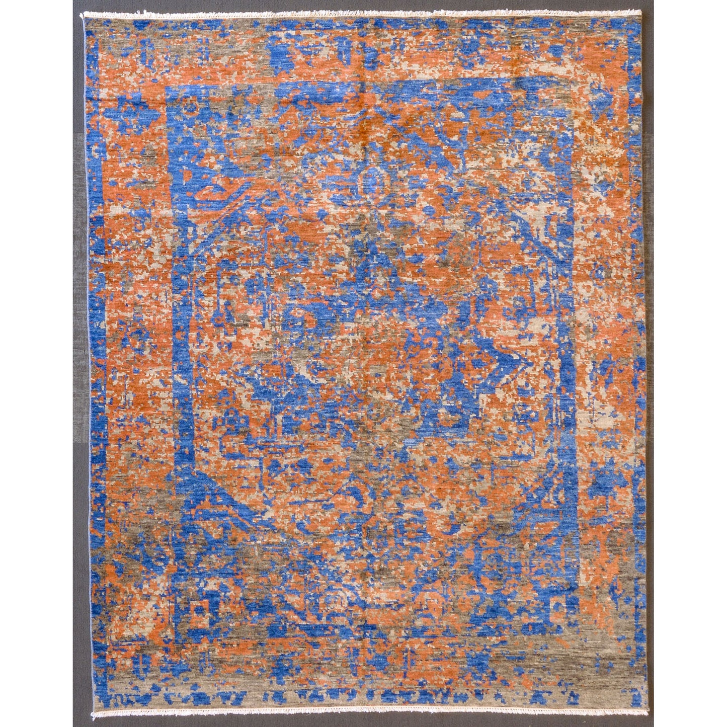 Abstract Design Rug, India, 8 x 10