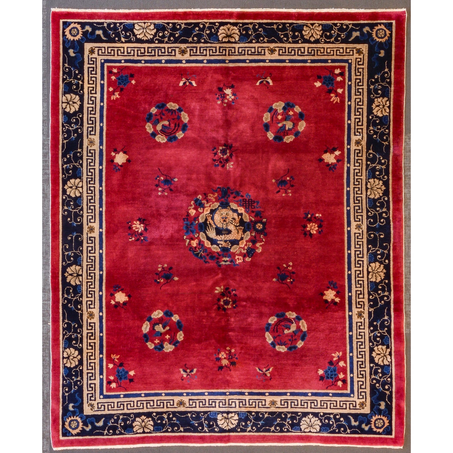 Antique Fette Rug, China, 7.11 x 9.8