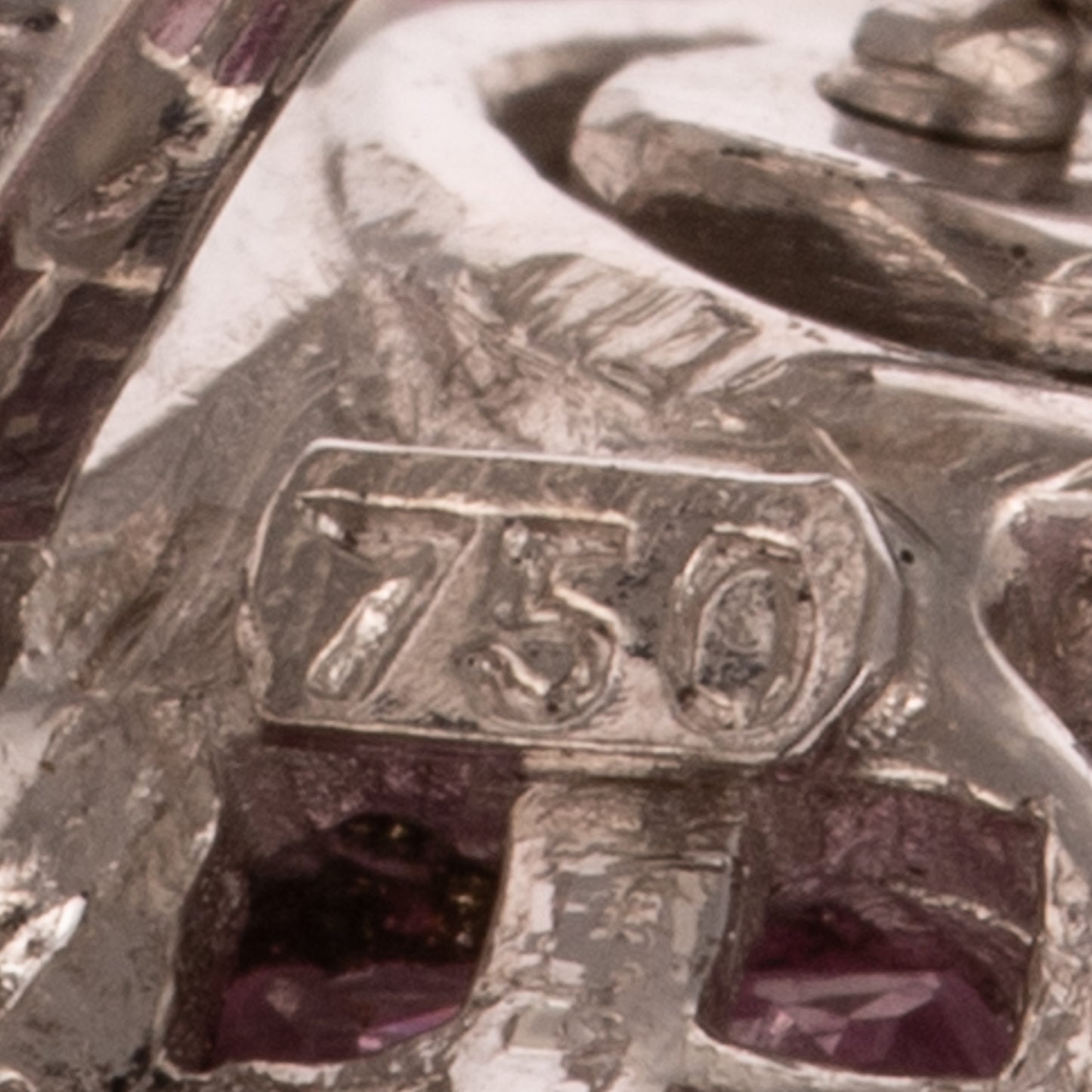 A Near Pair of Pink Sapphire Earrings in 18K