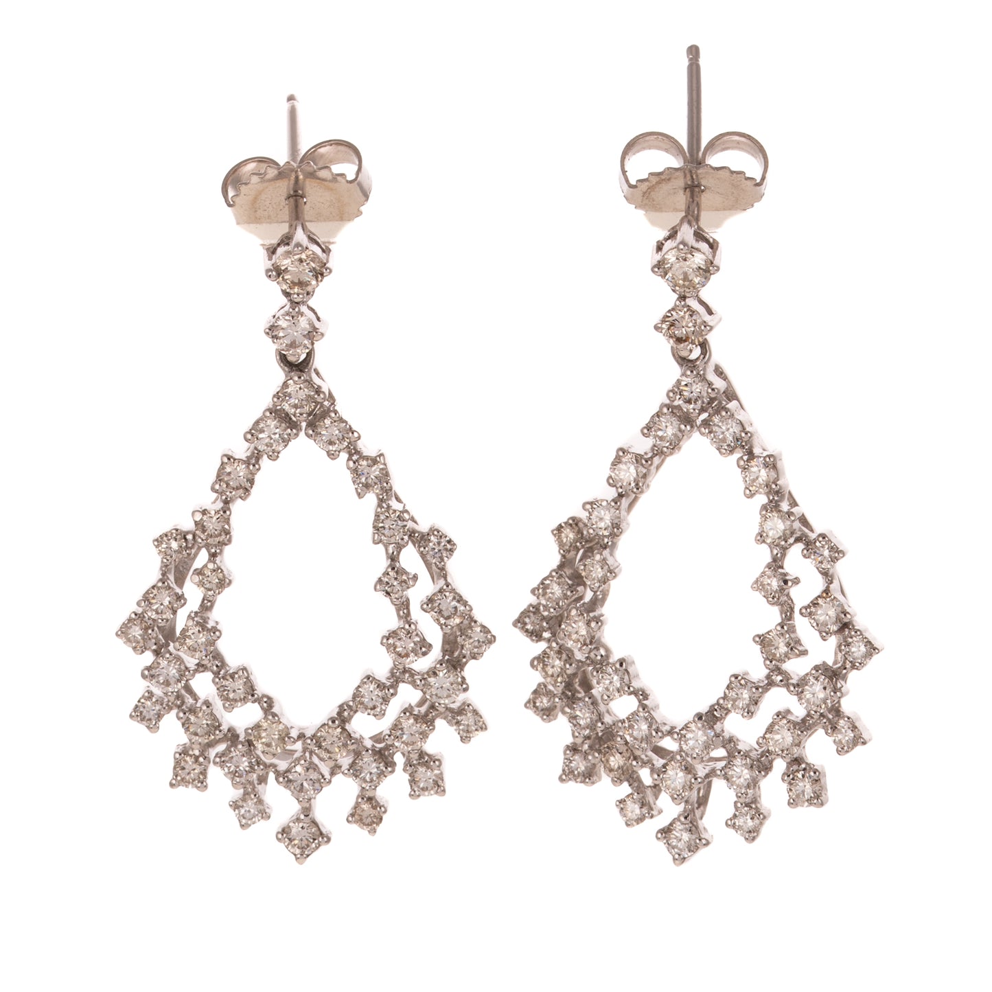 A Pair of 2.00 ct Diamond Dangle Earrings in 14K