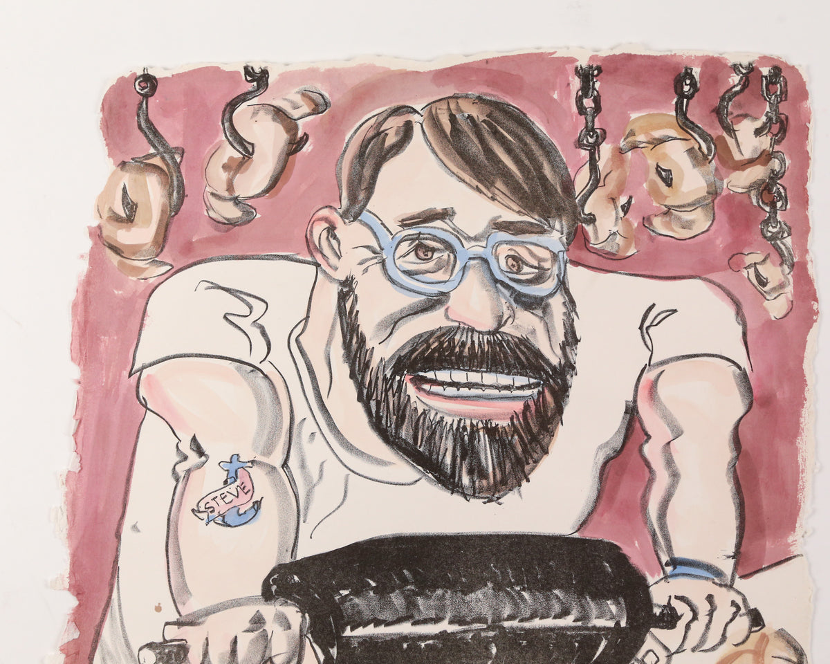 Red Grooms. "Croissant Crusher," lithograph