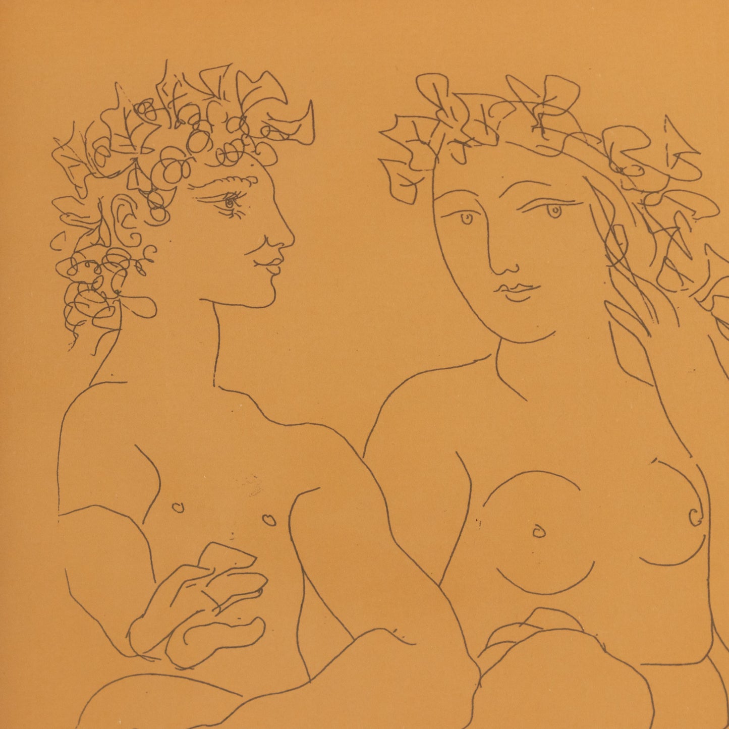 After Pablo Picasso. "Young Bacchus with Tambourine," lithograph