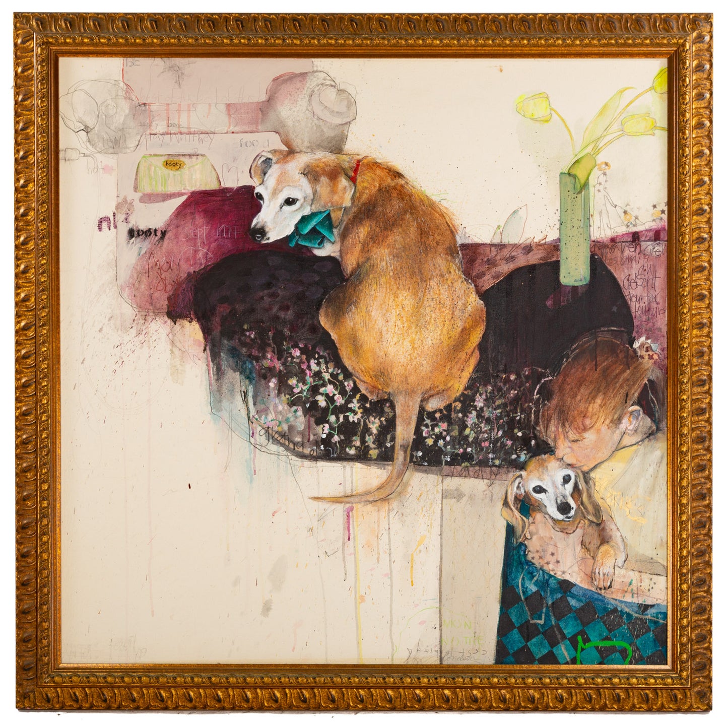 Deborah Donelson. The Dogs, mixed media