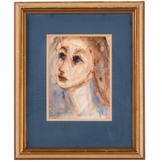 Helen Ries. Portrait of a Woman, watercolor