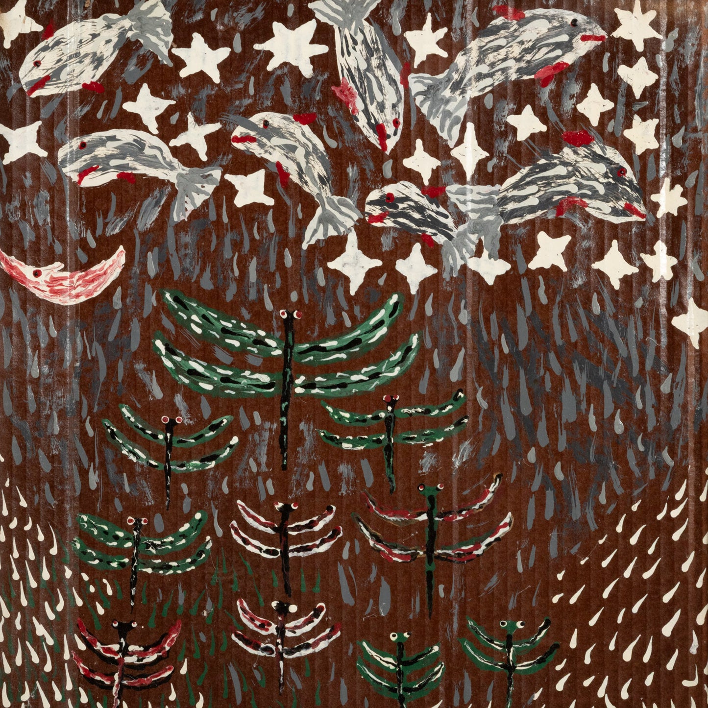 Willie Tarver. Dragonflies & Fish, mixed media