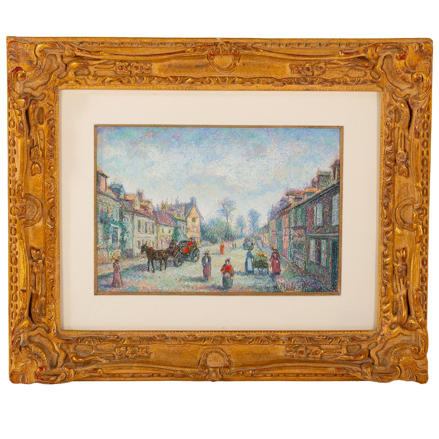 H. Claude Pissarro. "Le Village," pastel