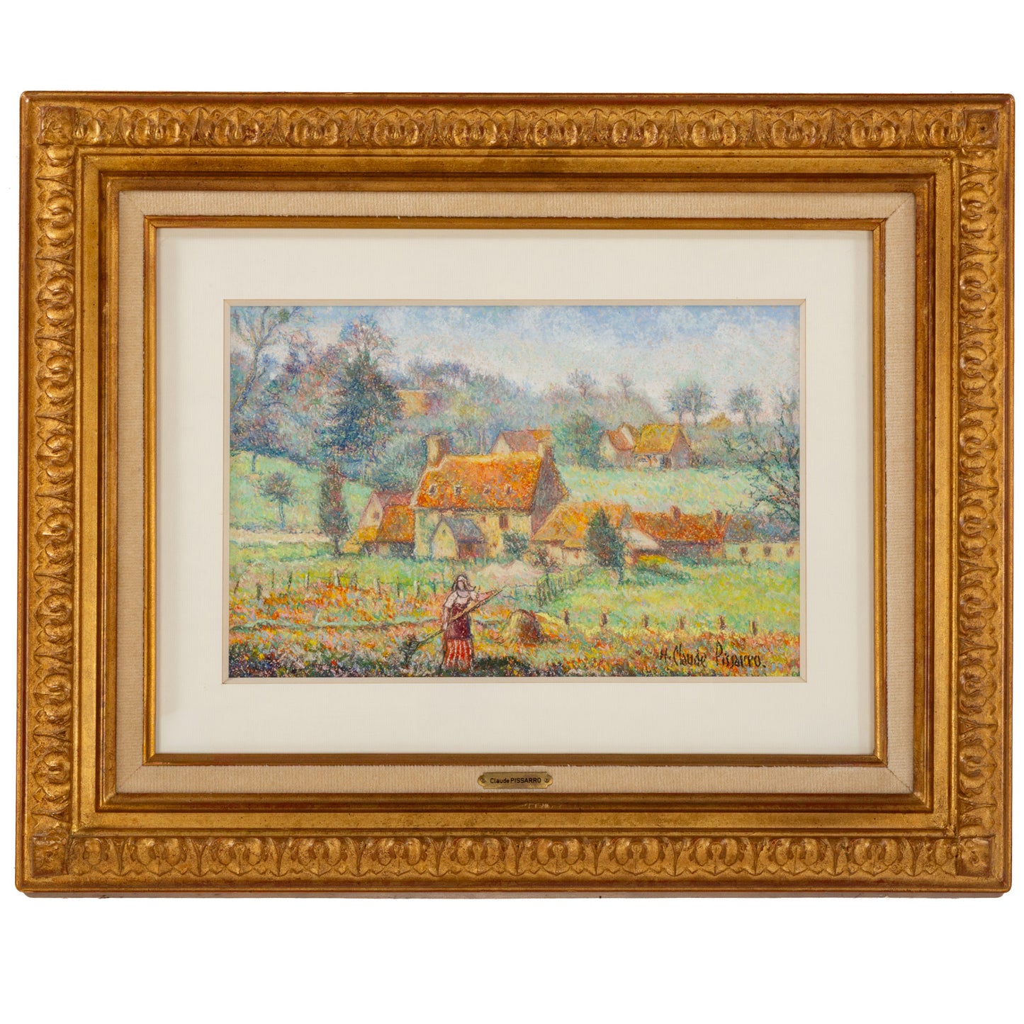 H. Claude Pissarro. "La Ferme de la Blistiere," pastel